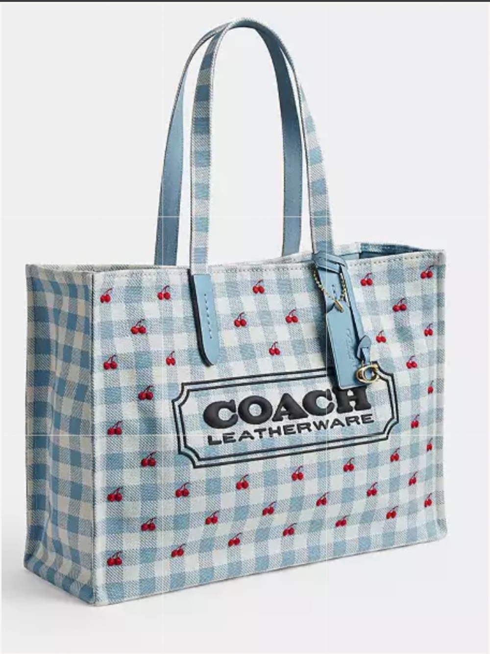 ππ©΅π Coach Tote Bag With Gingham Printππ©΅π NWT ππ©΅ - Picture 3 of 12